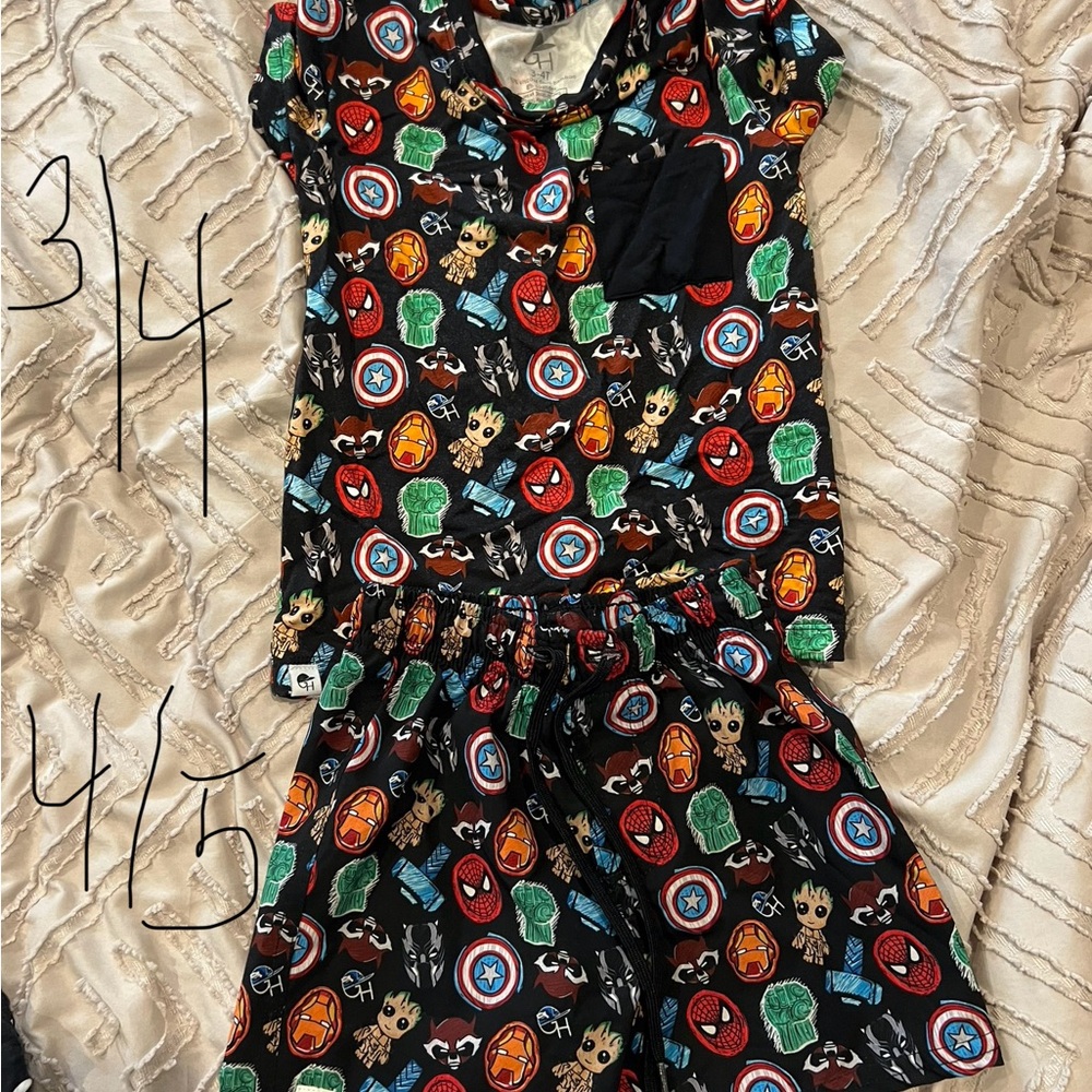 Kids Superhero Print Pajama Set